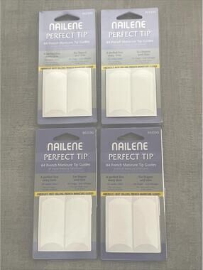 Nailene Perfect Tip - French Manicure Tip Guides 66353G - 64 Per Pack- Lot Of 4